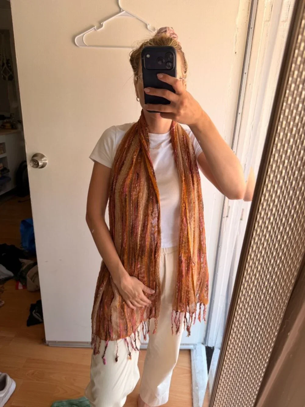 y2k festival scarf orange pink yellow